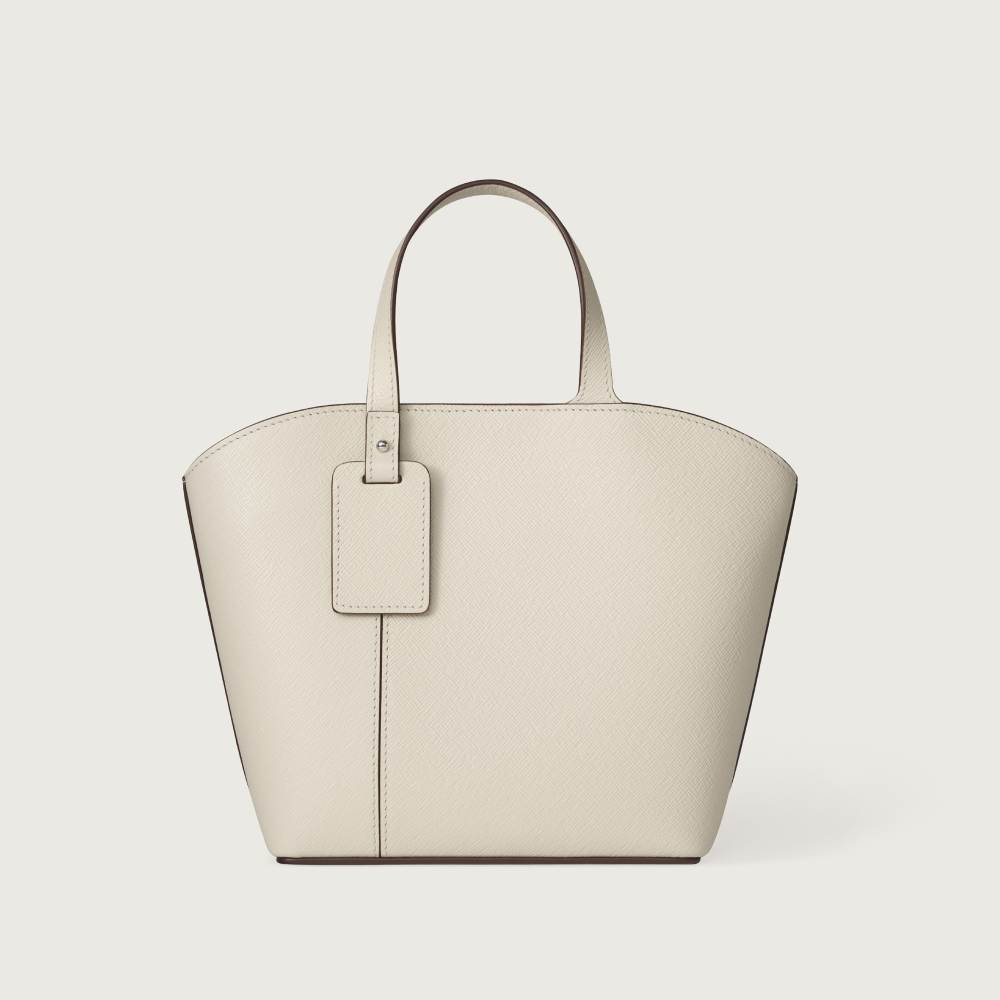 C de Cartier系列迷你款托特手袋 盐白色 小牛皮