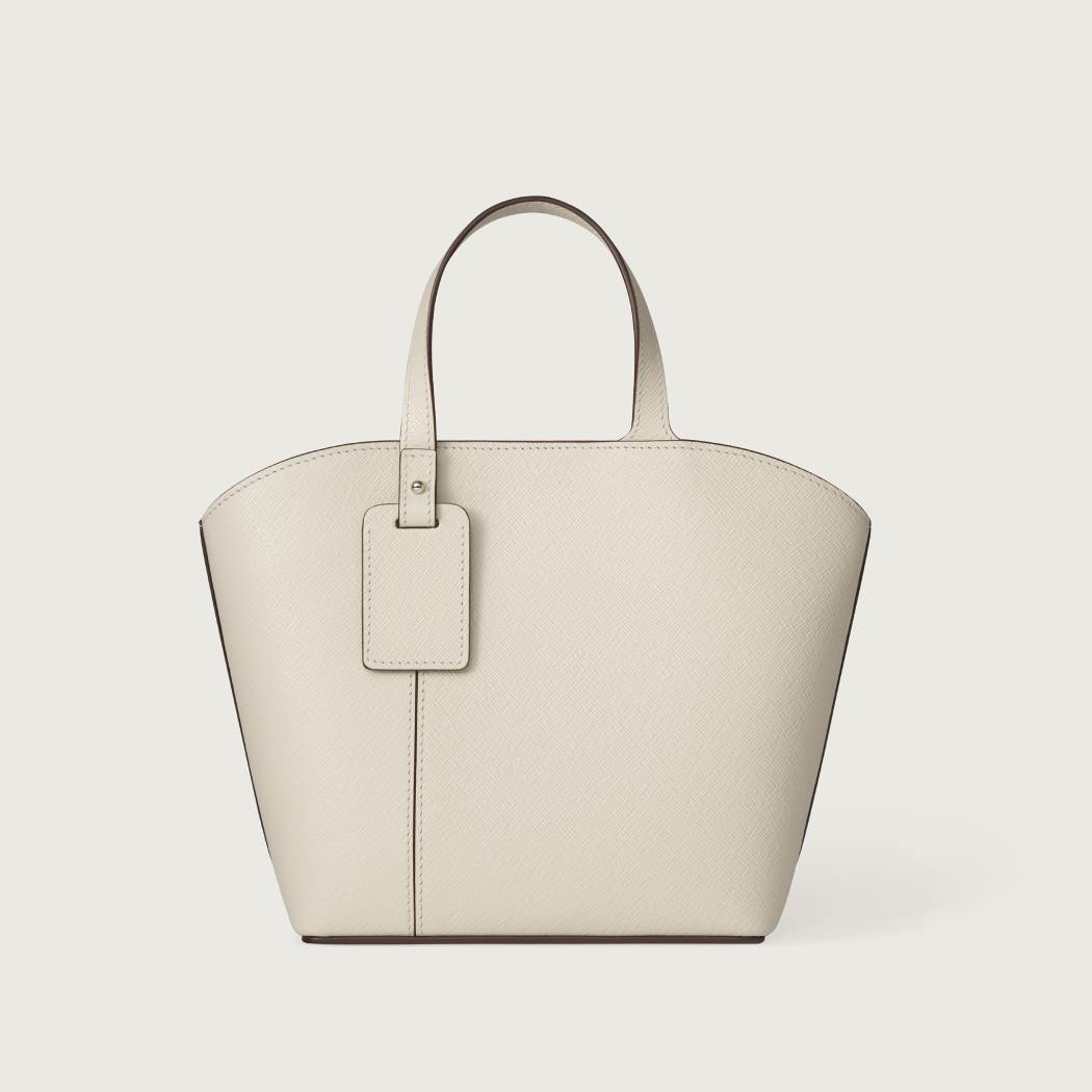 C de Cartier系列迷你款托特手袋 盐白色 小牛皮