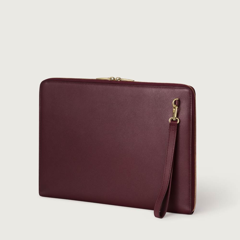 Must系列公文包 酒红色 小牛皮