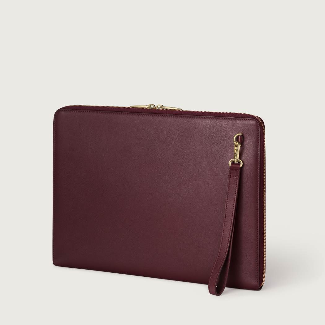 Must系列公文包 酒红色 小牛皮