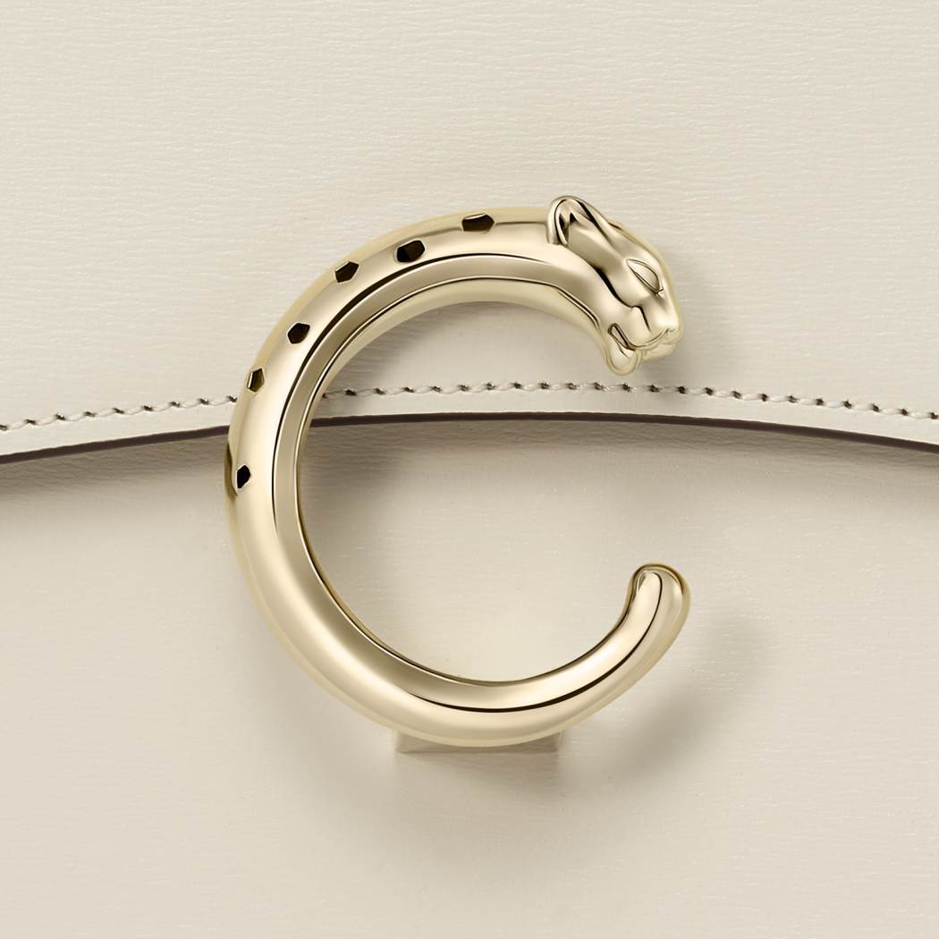 Panthère C系列小号款手袋 盐白色 小牛皮