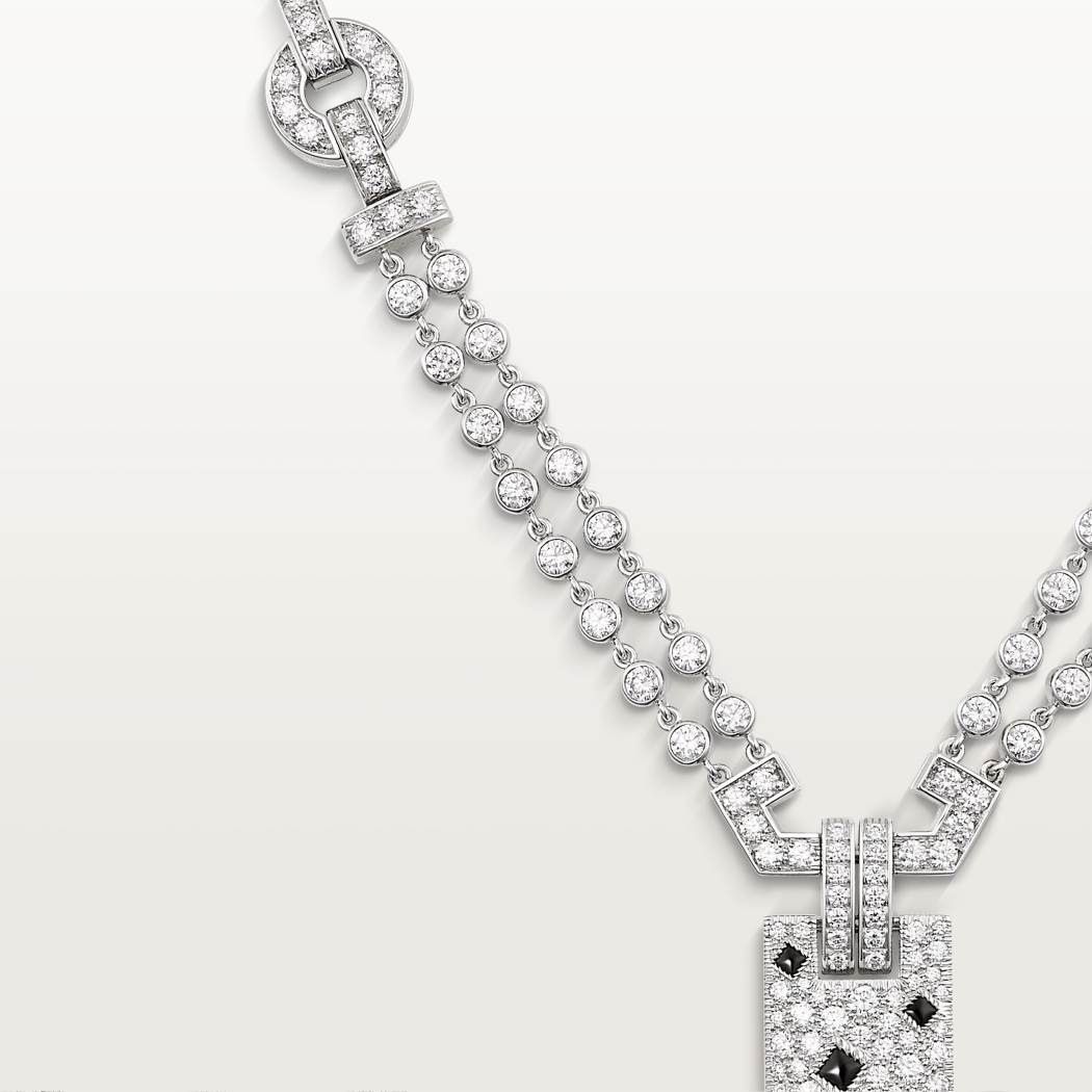 Panthère de Cartier卡地亚猎豹项链，祖母绿，铺镶钻石  18K白金