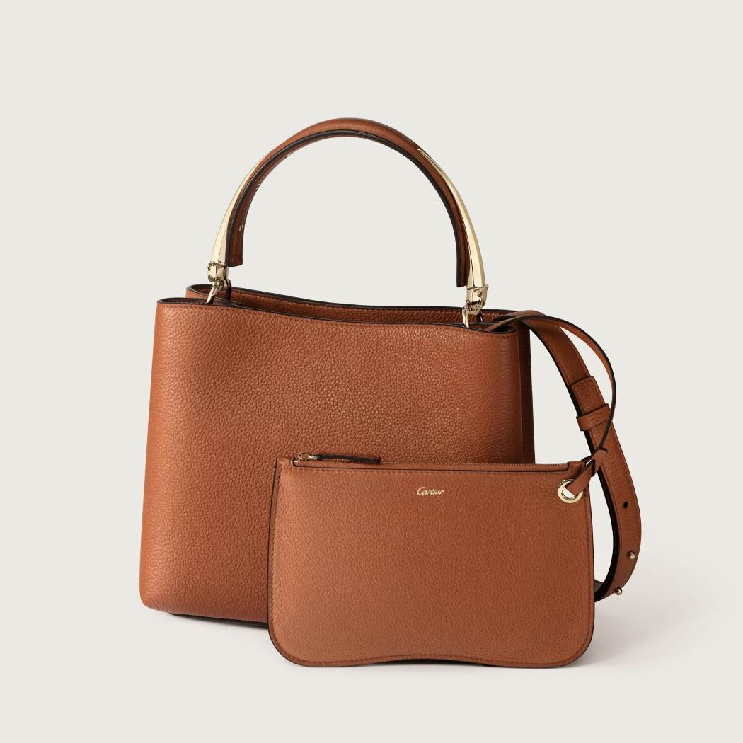 Panthère Double系列小号款手袋 淡褐色 小牛皮