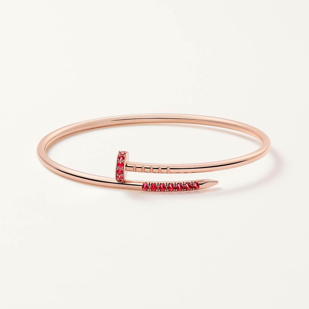 Juste un Clou手镯，小号款，倒置镶嵌红宝石 18K玫瑰金