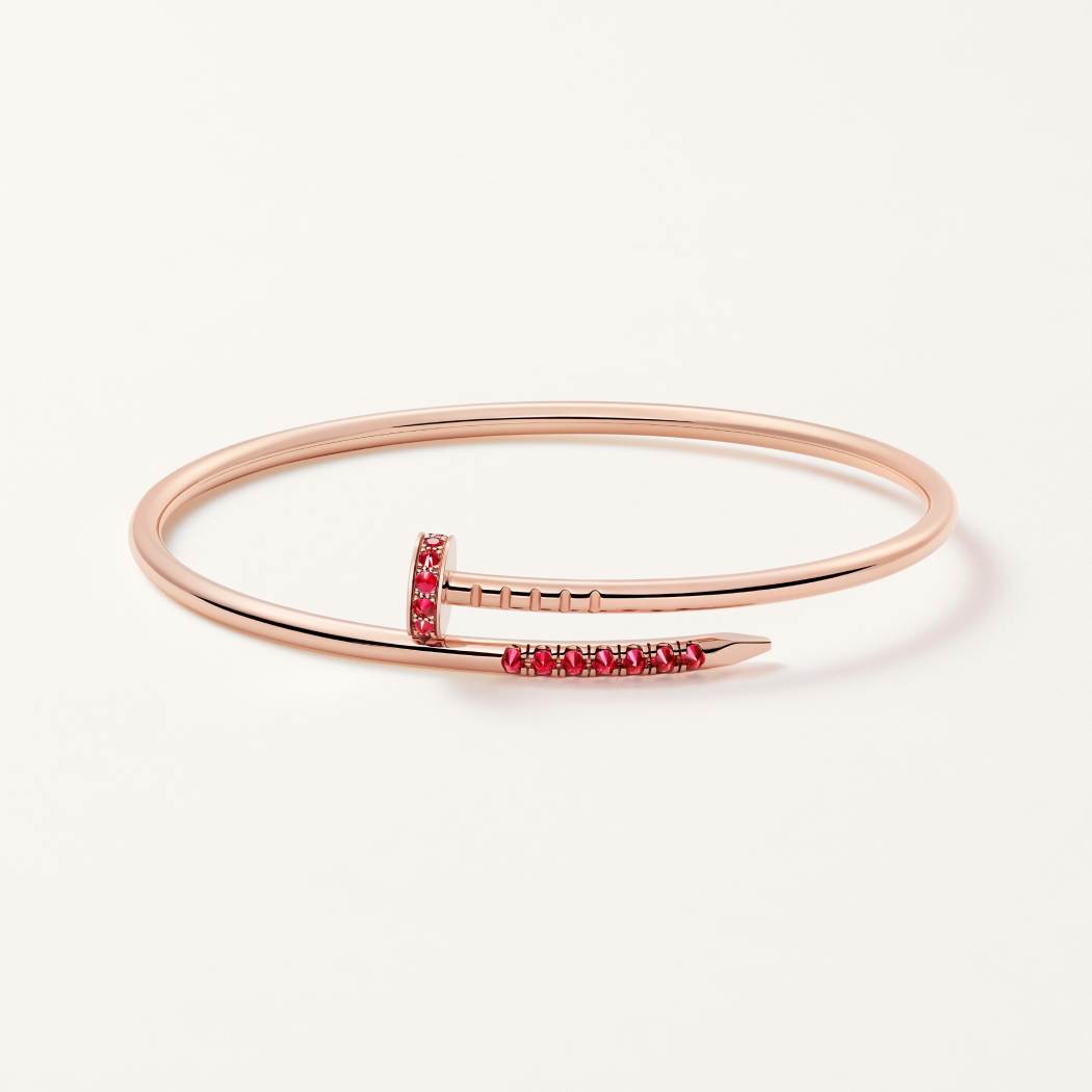 Juste un Clou手镯，小号款，倒置镶嵌红宝石 18K玫瑰金