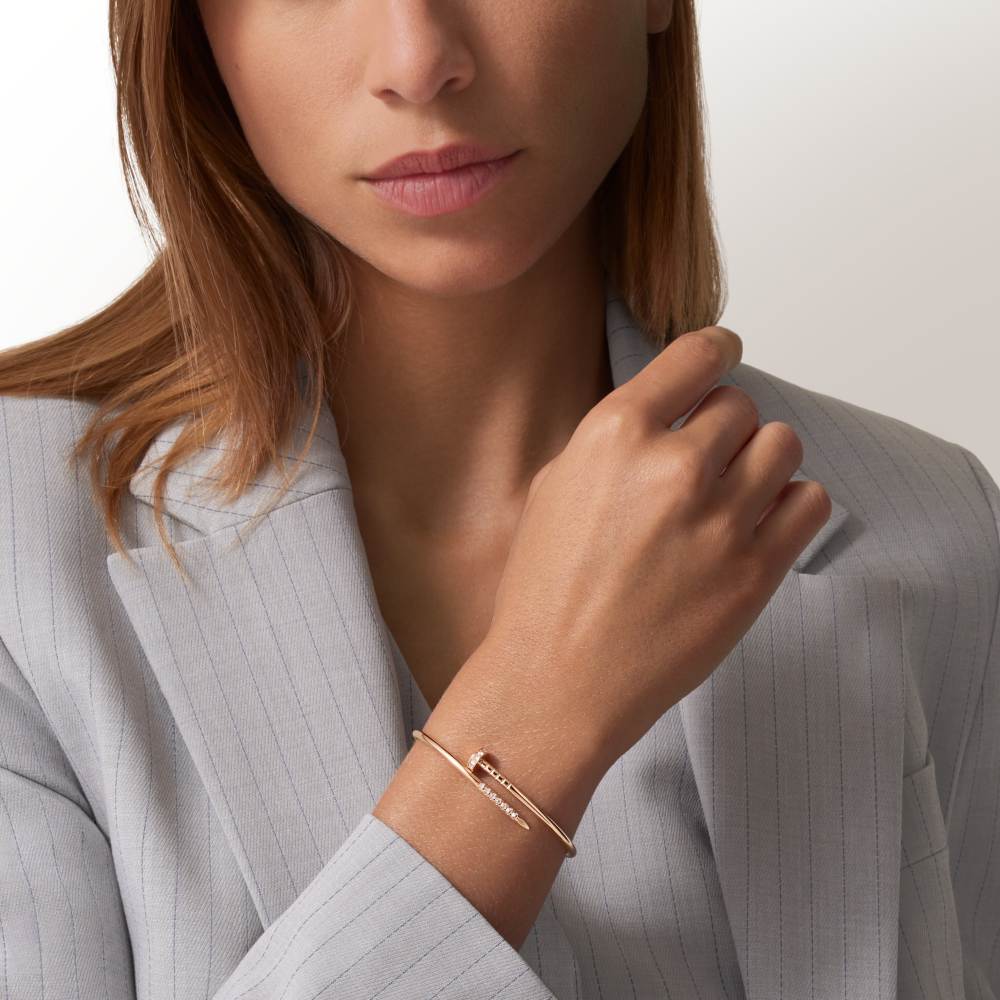 Juste un Clou手镯，小号款，倒置镶嵌钻石 18K玫瑰金