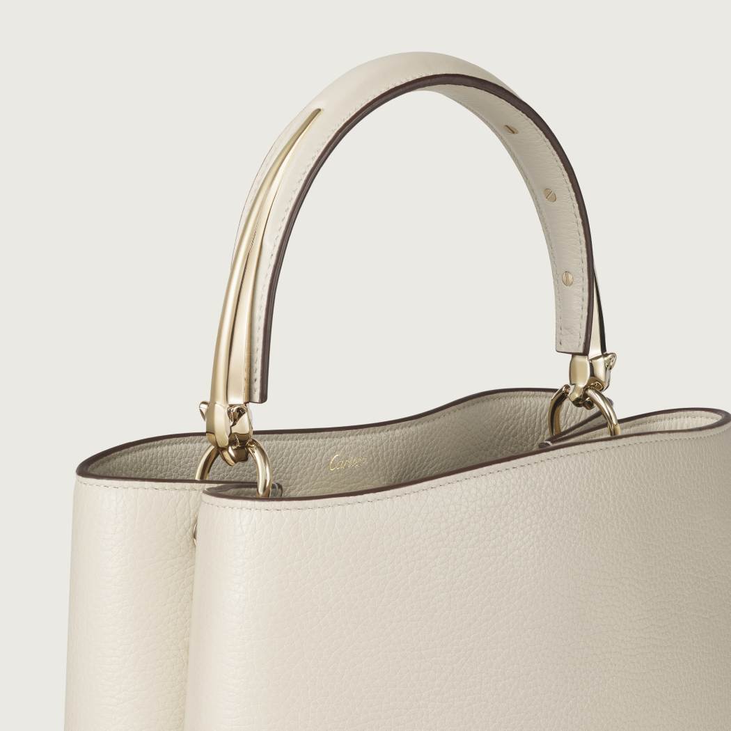 Panthère Double系列小号款手袋 盐白色 小牛皮