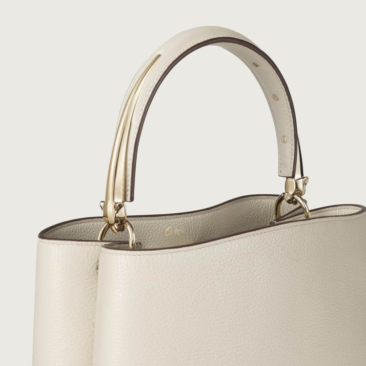 Panthère Double系列小号款手袋 盐白色 小牛皮