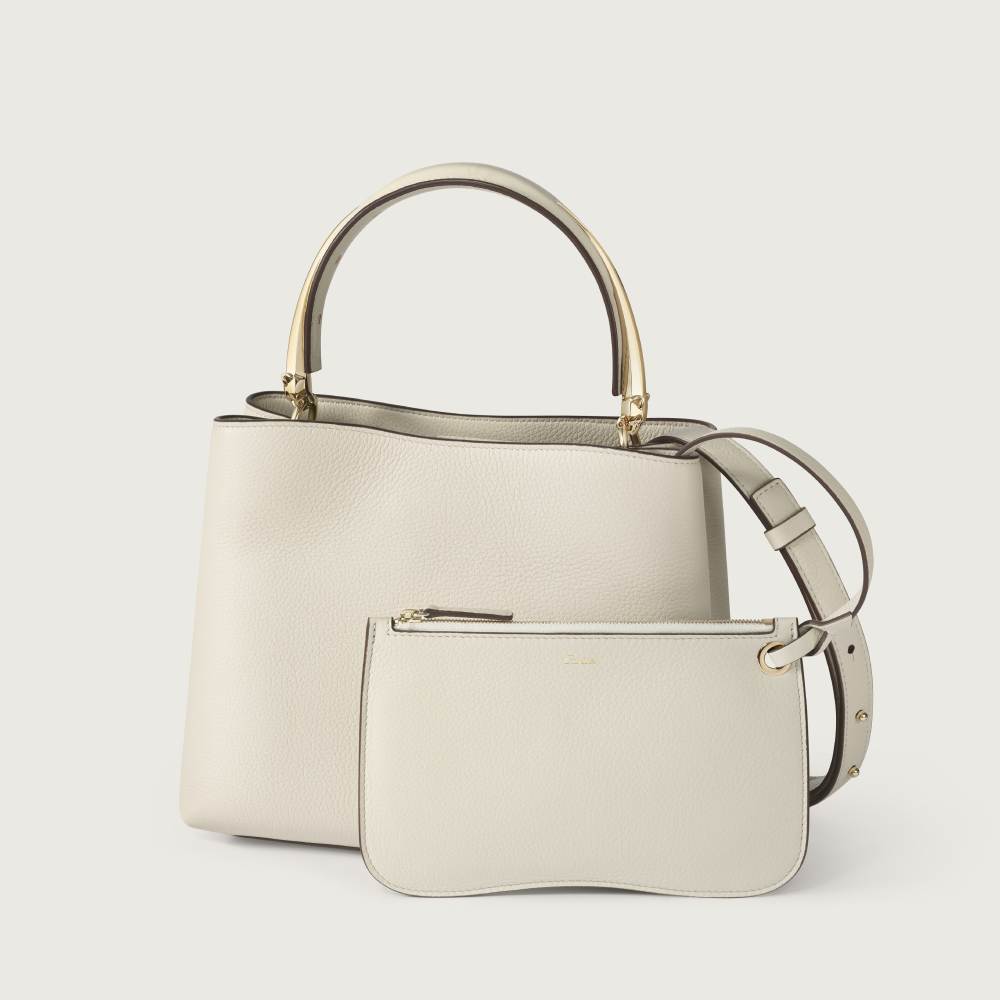 Panthère Double系列小号款手袋 盐白色 小牛皮