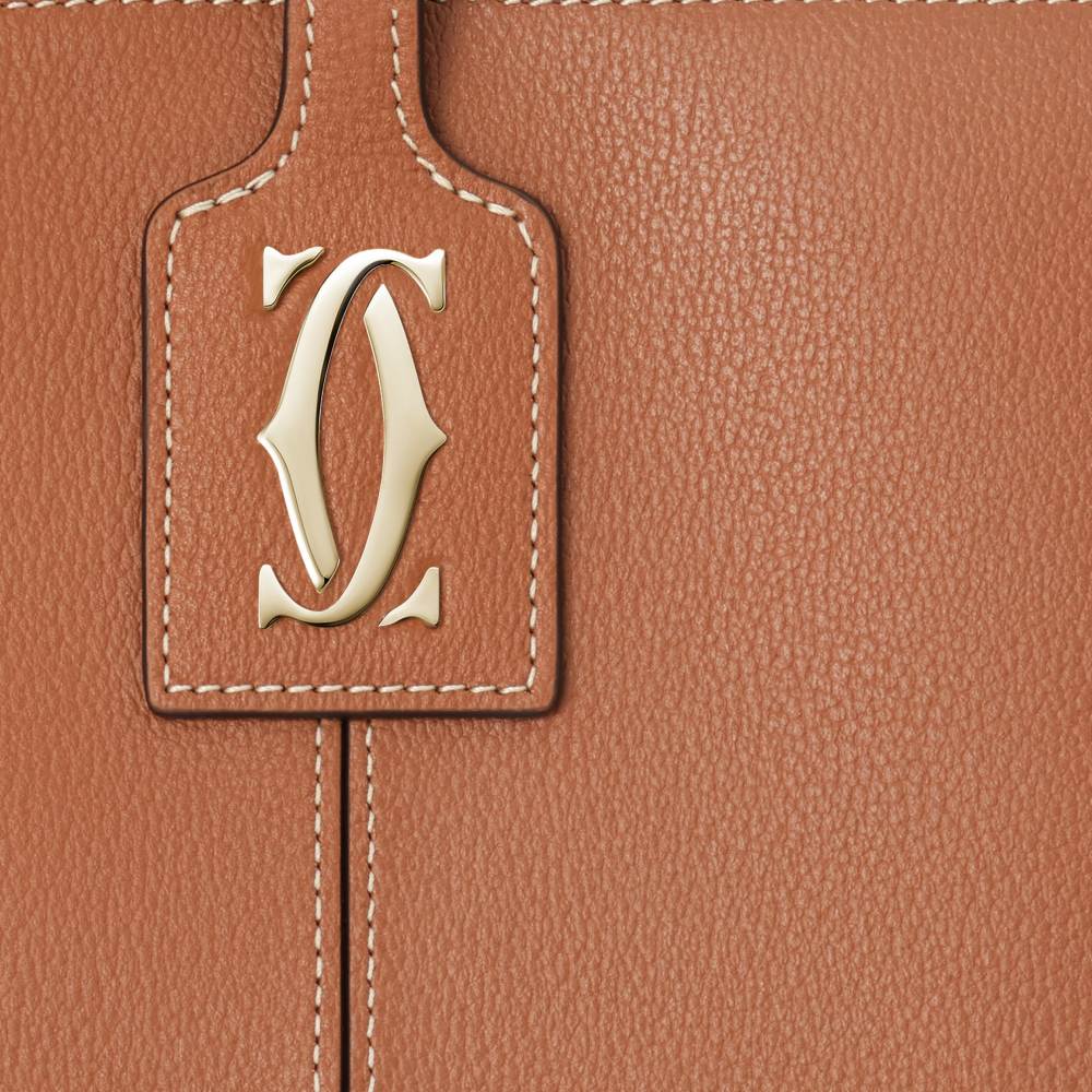 C de Cartier系列托特手袋 淡褐色 小牛皮