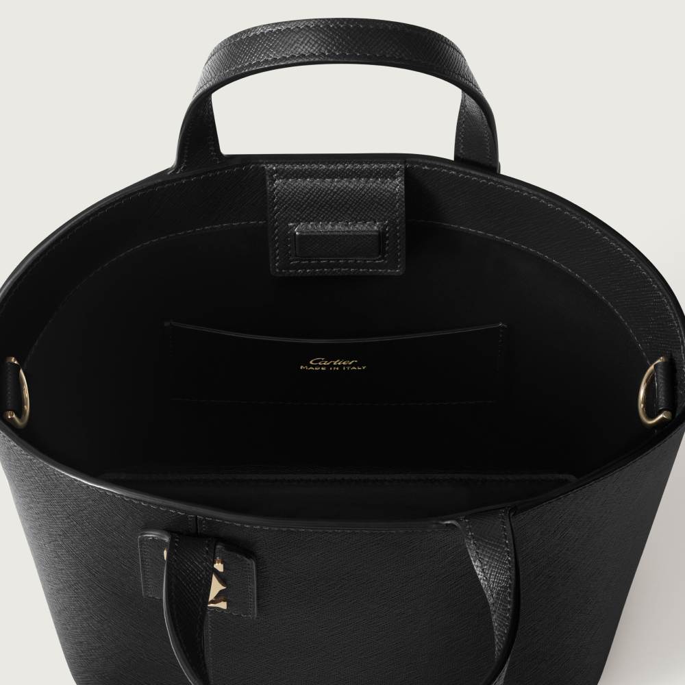 C de Cartier系列迷你款托特手袋 黑色 小牛皮