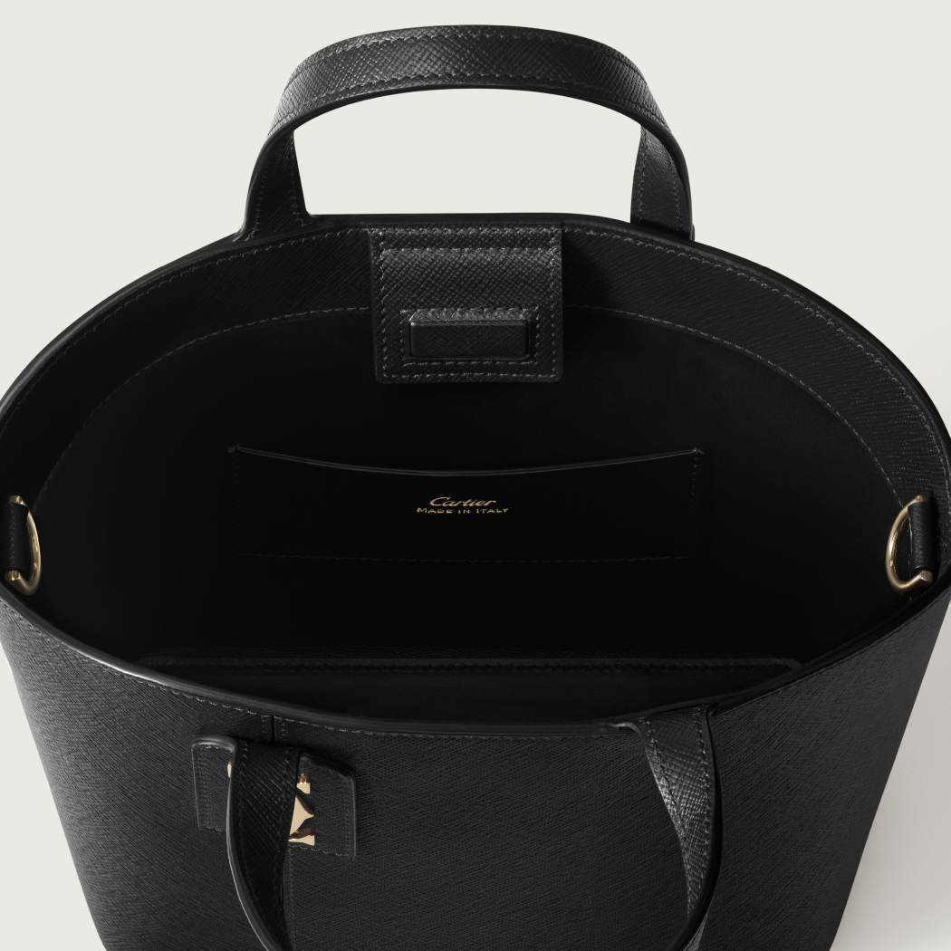 C de Cartier系列迷你款托特手袋 黑色 小牛皮