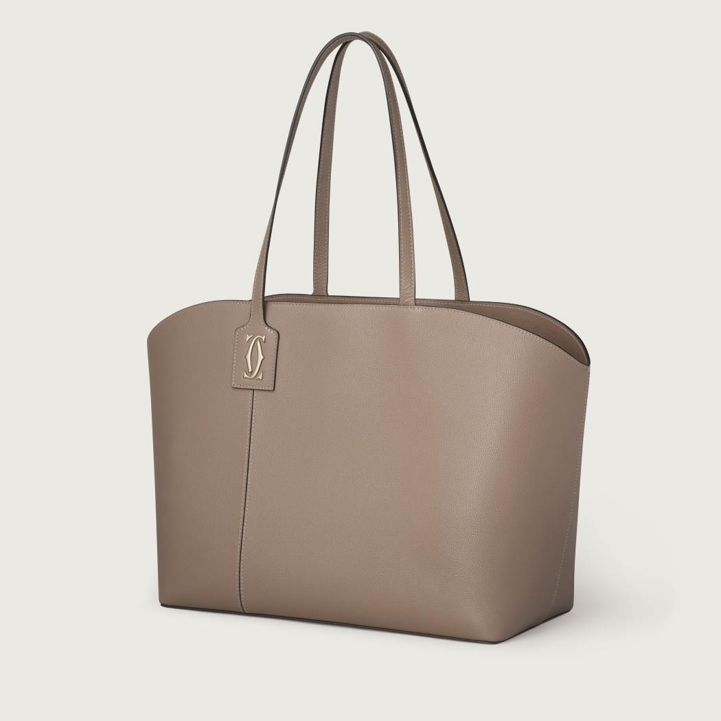 C de Cartier系列托特手袋 粘土色 小牛皮