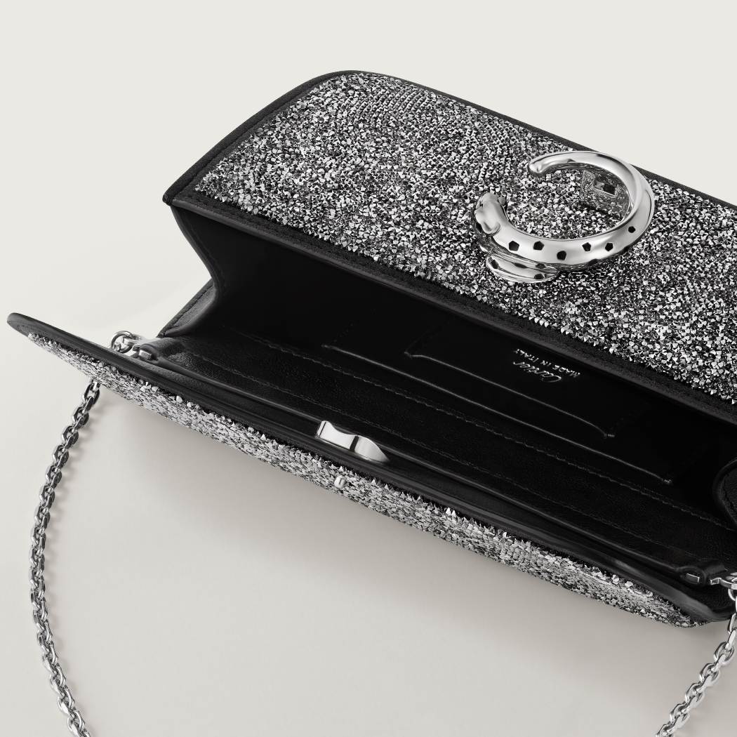 Panthère C de Cartier系列迷你款链条手袋 黑色 玻璃圆珠
