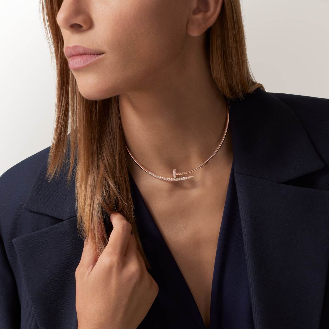 Juste un Clou项链，小号款，倒置镶嵌钻石 18K玫瑰金