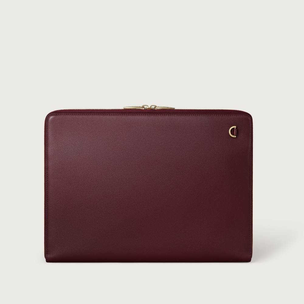 Must系列公文包 酒红色 小牛皮