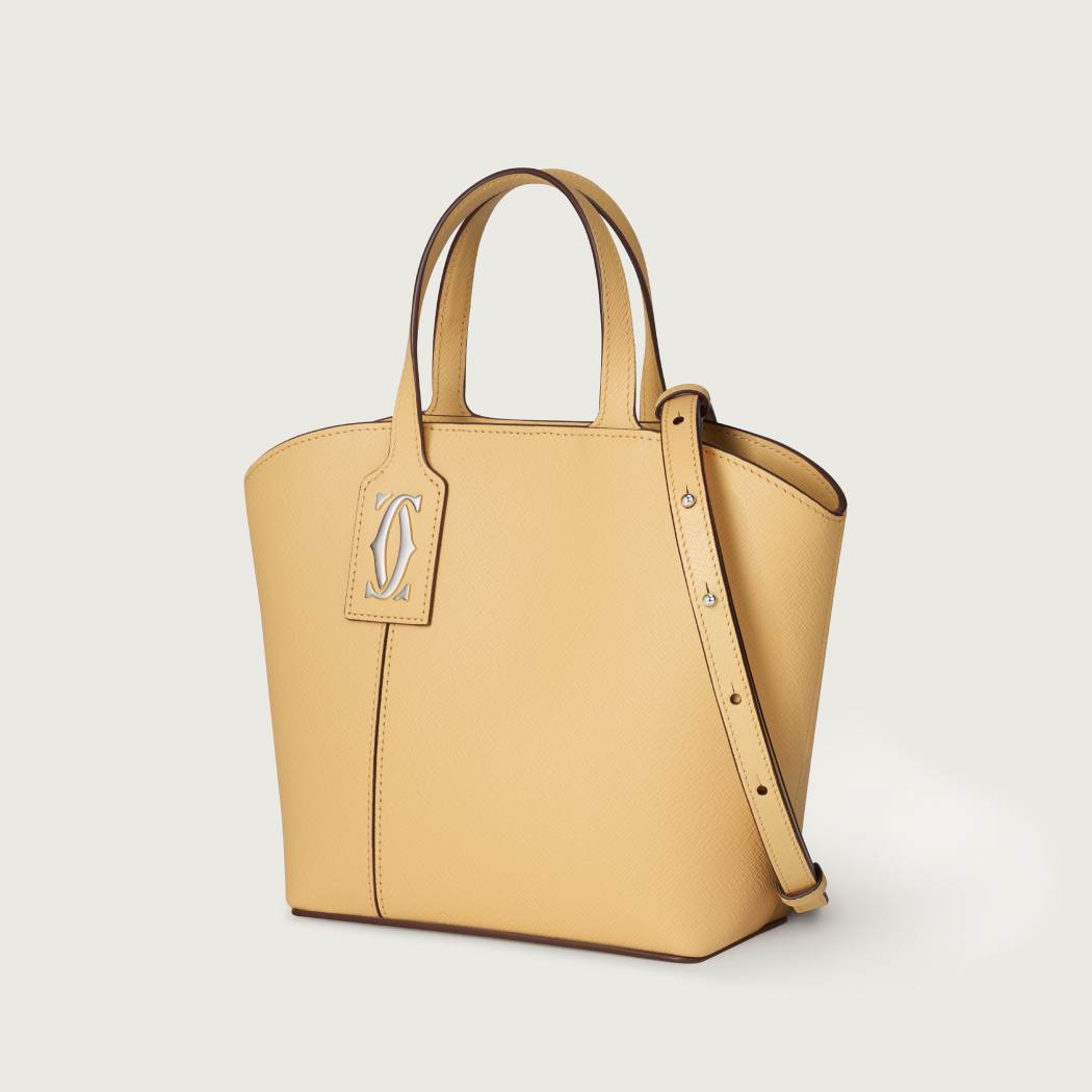 C de Cartier系列迷你款托特手袋 Mimosa yellow 小牛皮
