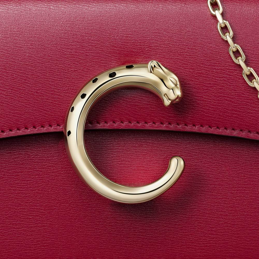 Panthère C系列小号款手袋 樱桃红色 小牛皮