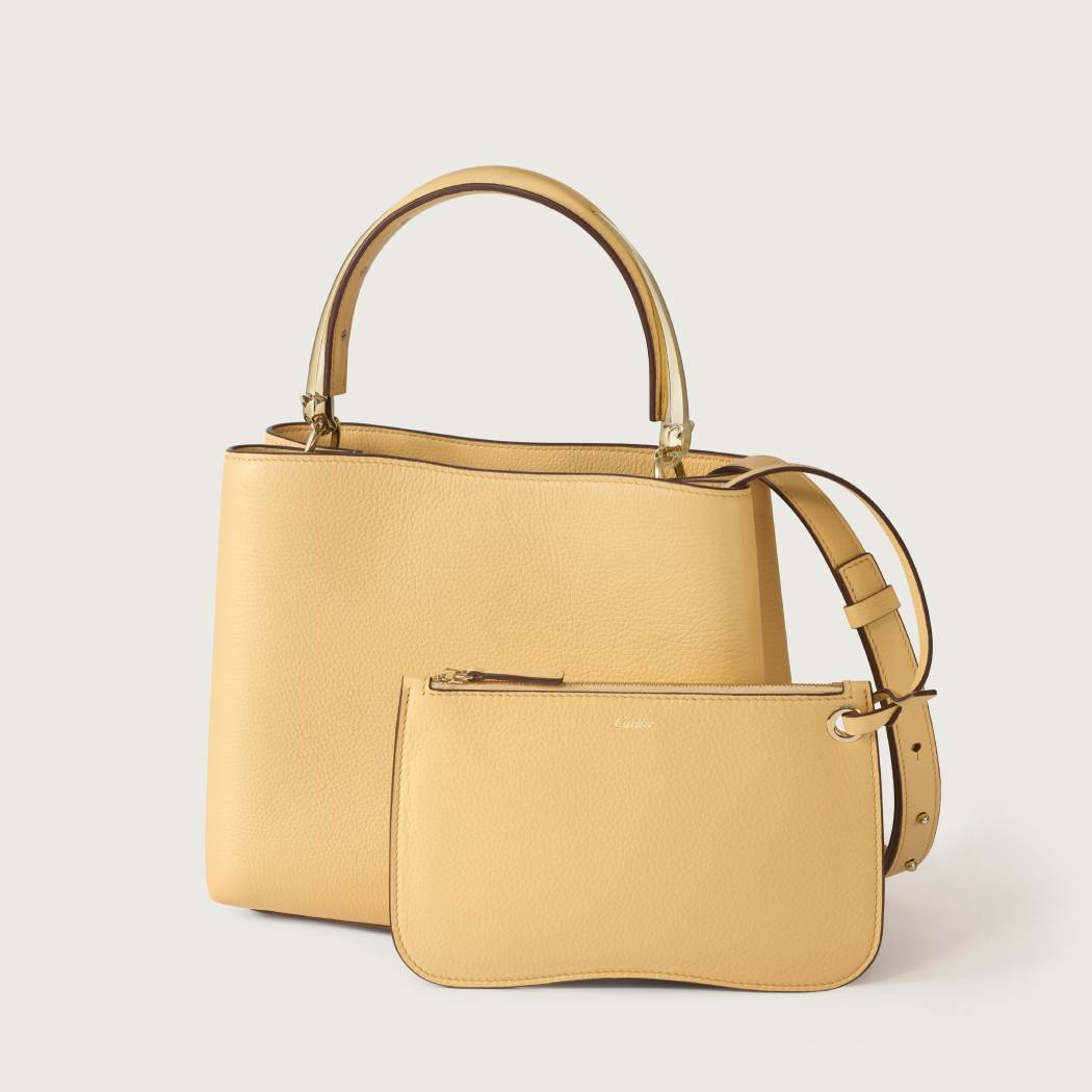 Panthère Double系列小号款手袋 Mimosa yellow 小牛皮