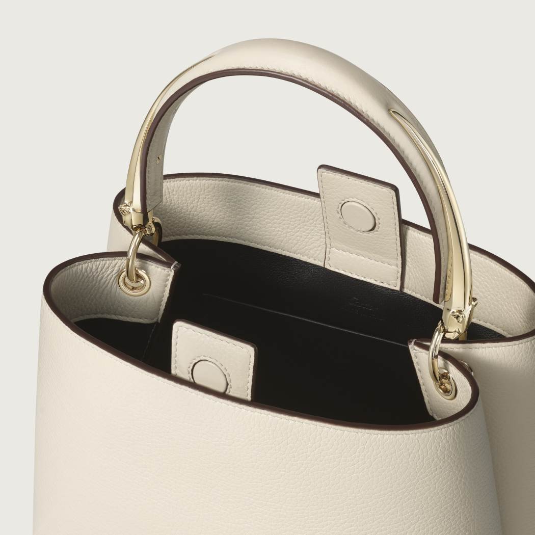 Panthère Double系列小号款手袋 盐白色 小牛皮