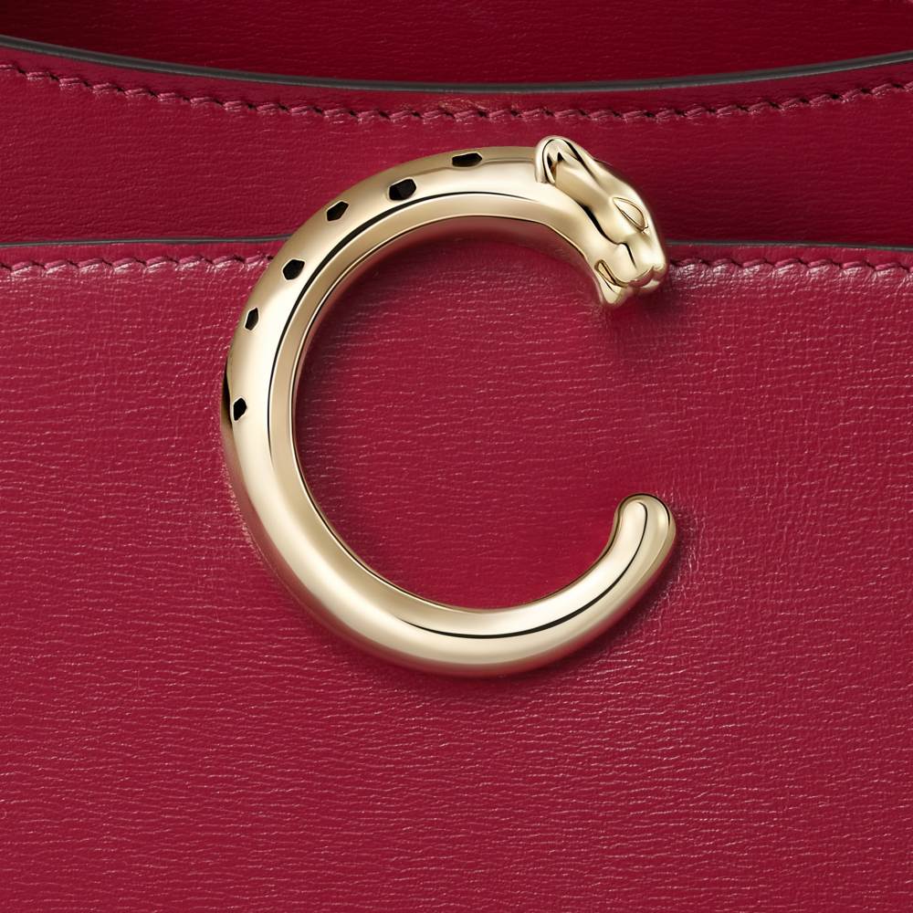 Panthère C系列小号款手袋 樱桃红色 小牛皮