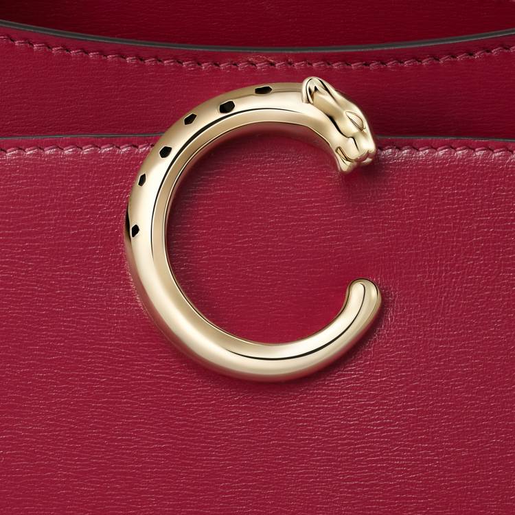 Panthère C系列小号款手袋 樱桃红色 小牛皮