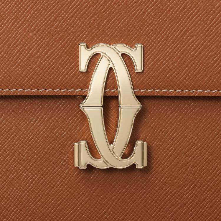 C de Cartier系列迷你款手袋 淡褐色 小牛皮