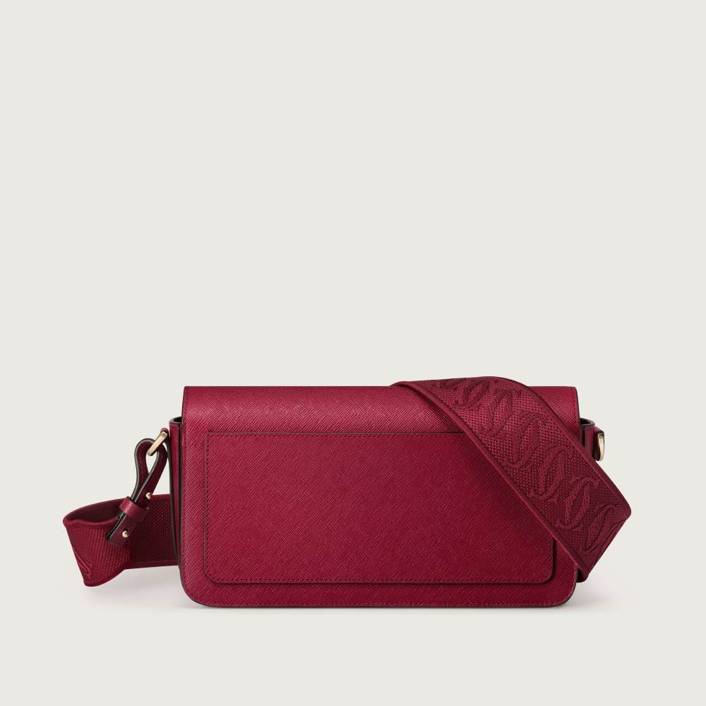 C de Cartier系列East-west手袋 樱桃红色 小牛皮