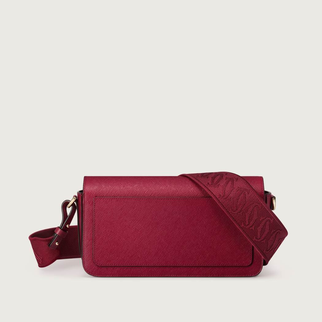 C de Cartier系列East-west手袋 樱桃红色 小牛皮