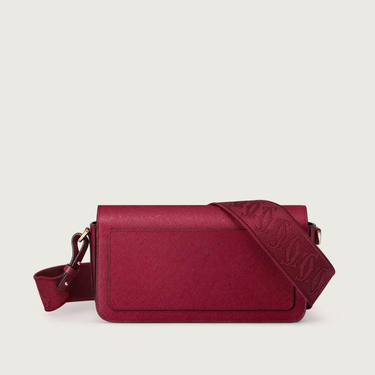 C de Cartier系列East-west手袋 樱桃红色 小牛皮