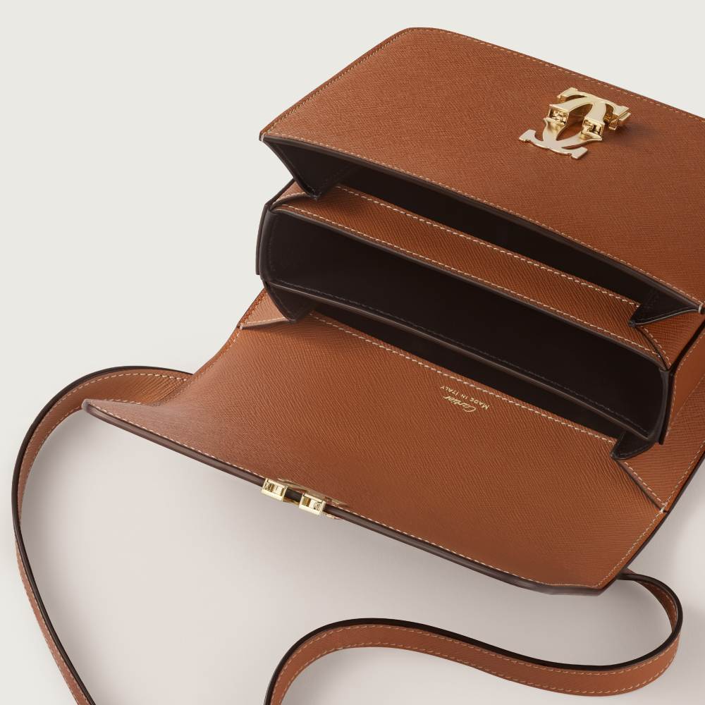 C de Cartier系列迷你款手袋 淡褐色 小牛皮