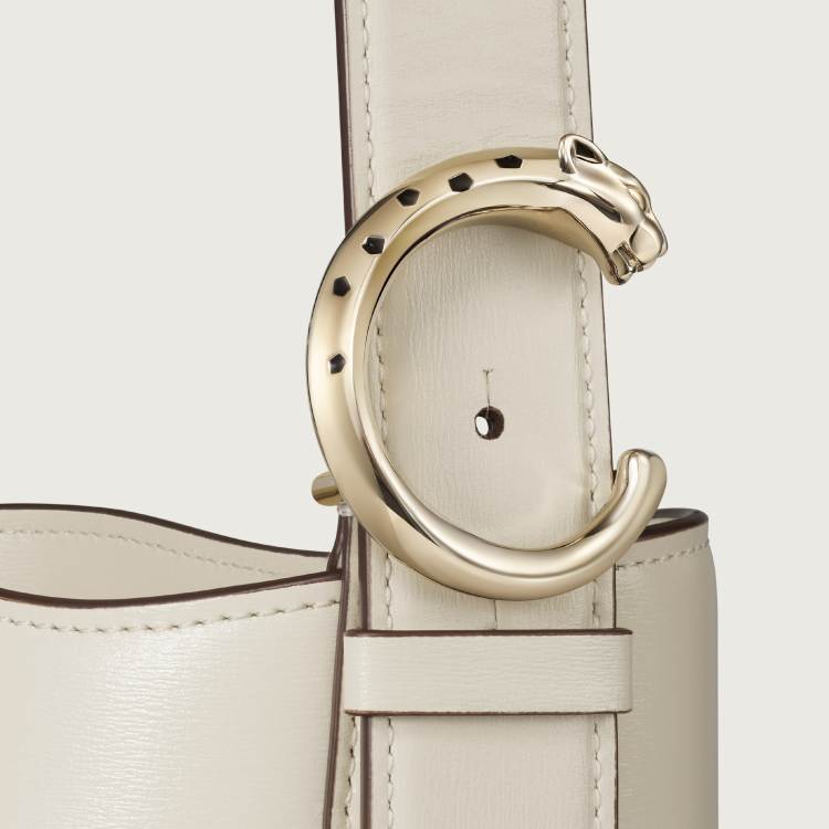 Panthère C系列迷你款水桶手袋 盐白色 小牛皮