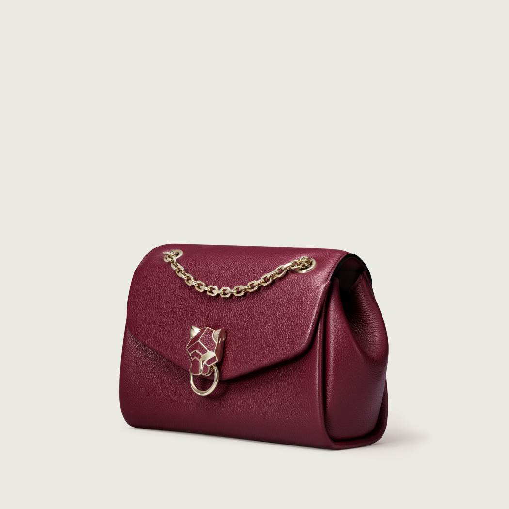 Panthère Graphique系列迷你款手袋 酒红色 小牛皮