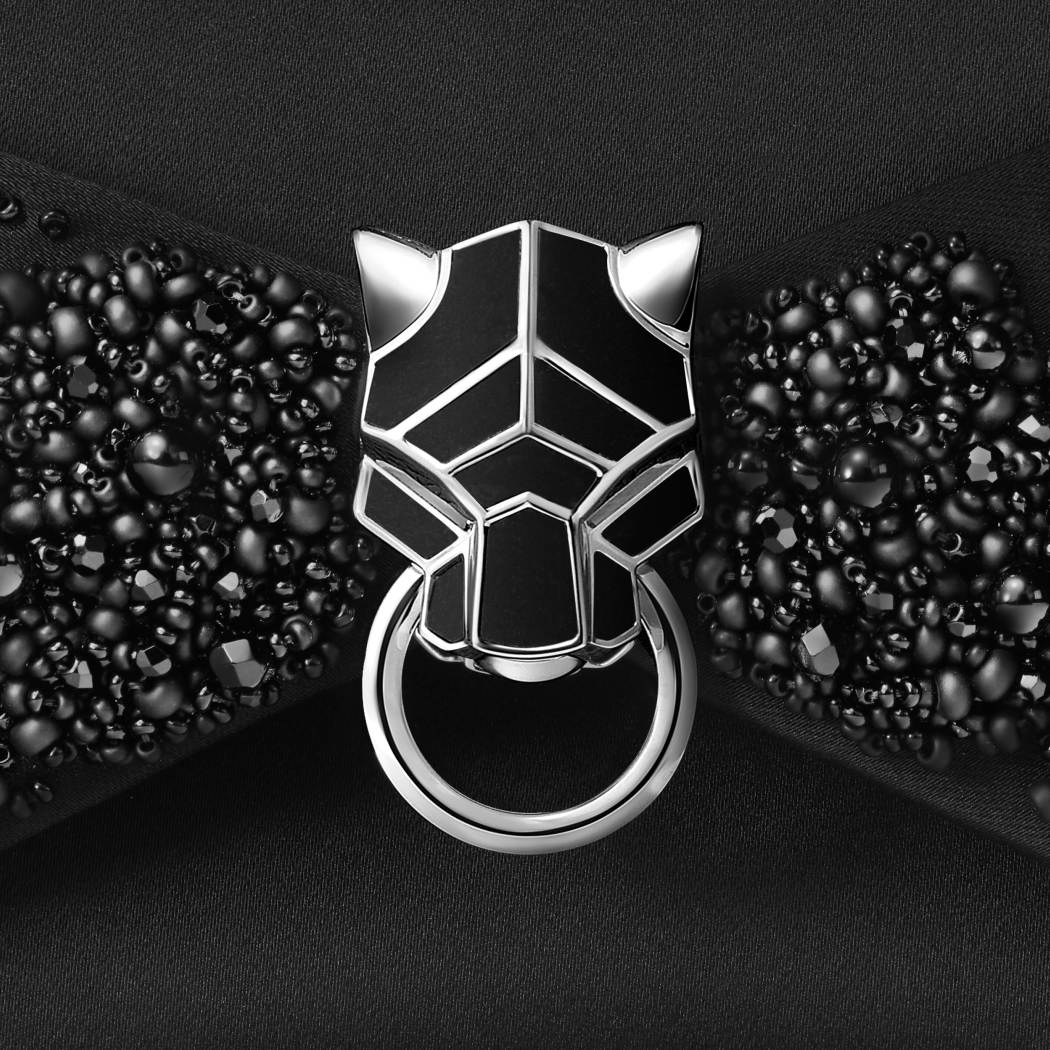 Panthère Graphique系列手拿包 黑色 刺绣