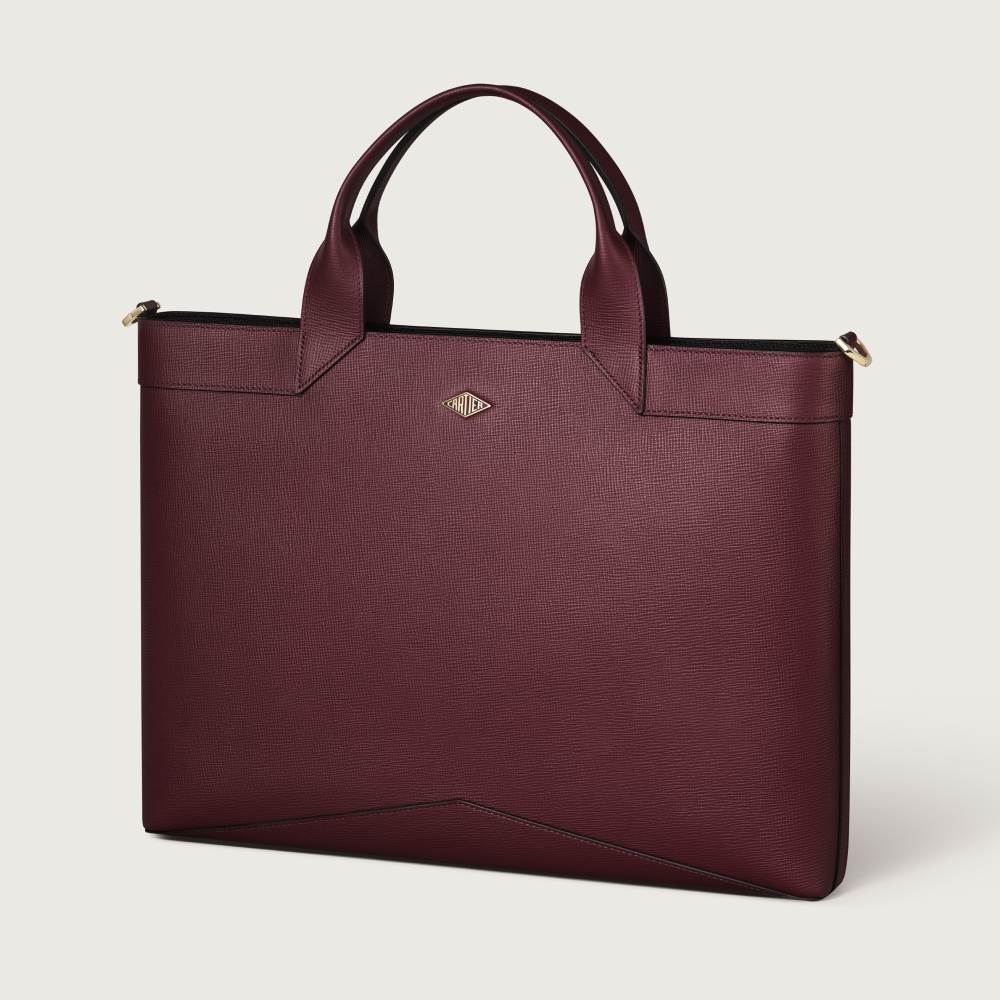 Losange系列纤薄款公文包 酒红色 小牛皮