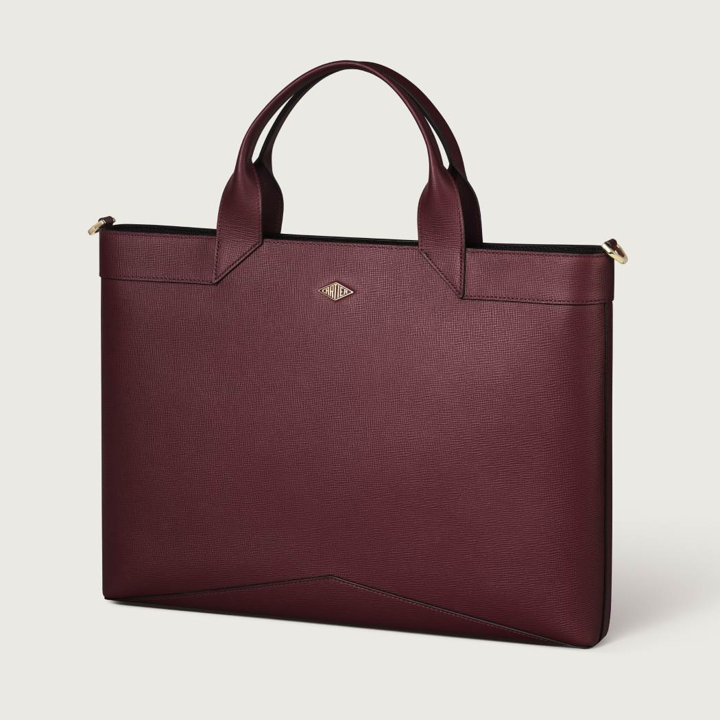Losange系列纤薄款公文包 酒红色 小牛皮