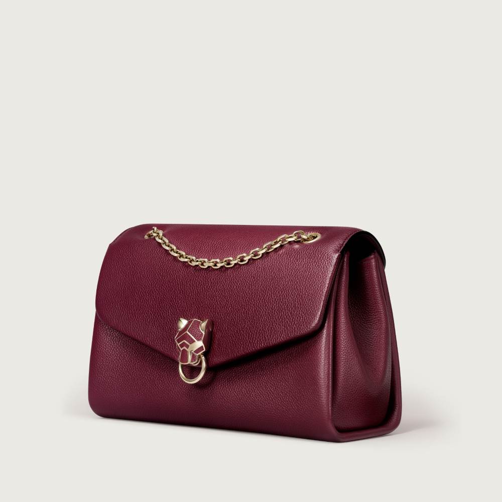 Panthère Graphique系列小号款手袋 酒红色 小牛皮