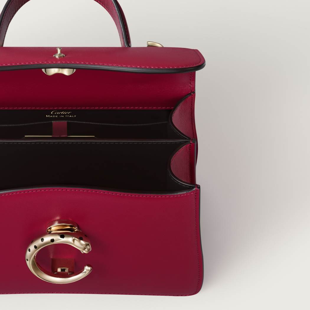 Panthère C 系列迷你款手袋 樱桃红色 小牛皮