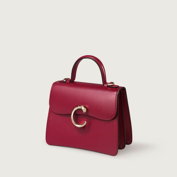 Panthère C 系列迷你款手袋 樱桃红色 小牛皮