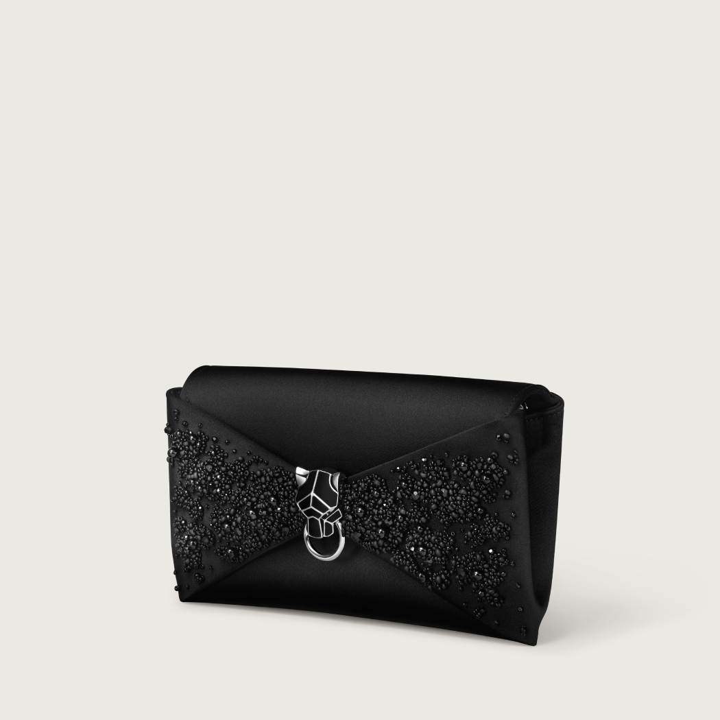 Panthère Graphique系列手拿包 黑色 刺绣