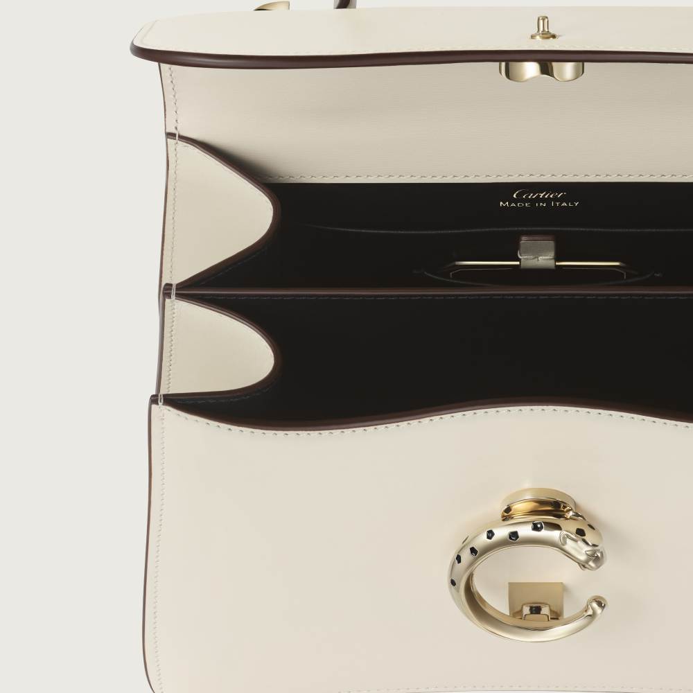 Panthère C系列小号款手袋 盐白色 小牛皮