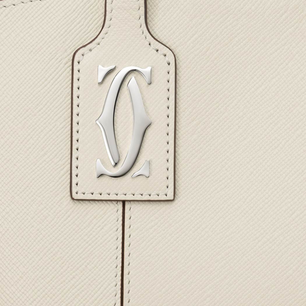 C de Cartier系列迷你款托特手袋 盐白色 小牛皮