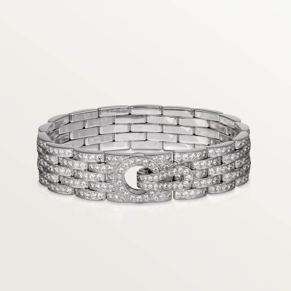 Agrafe手链，铺镶钻石  18K白金