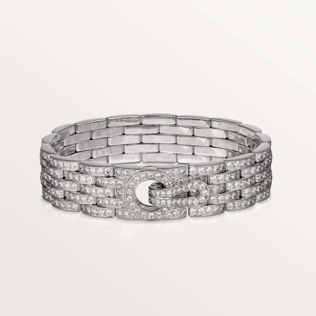 Agrafe手链，铺镶钻石  18K白金