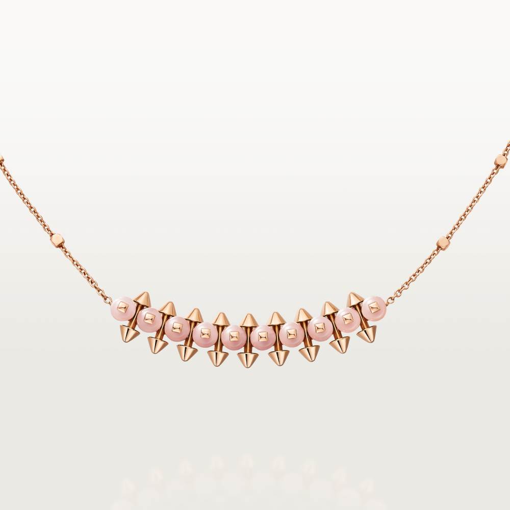 Clash de Cartier吊坠项链，粉色玉髓 18K玫瑰金