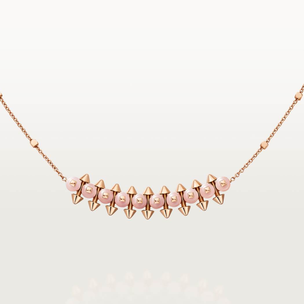 Clash de Cartier吊坠项链，粉色玉髓 18K玫瑰金