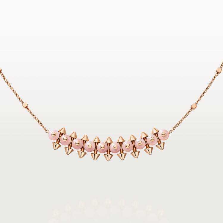 Clash de Cartier吊坠项链，粉色玉髓 18K玫瑰金