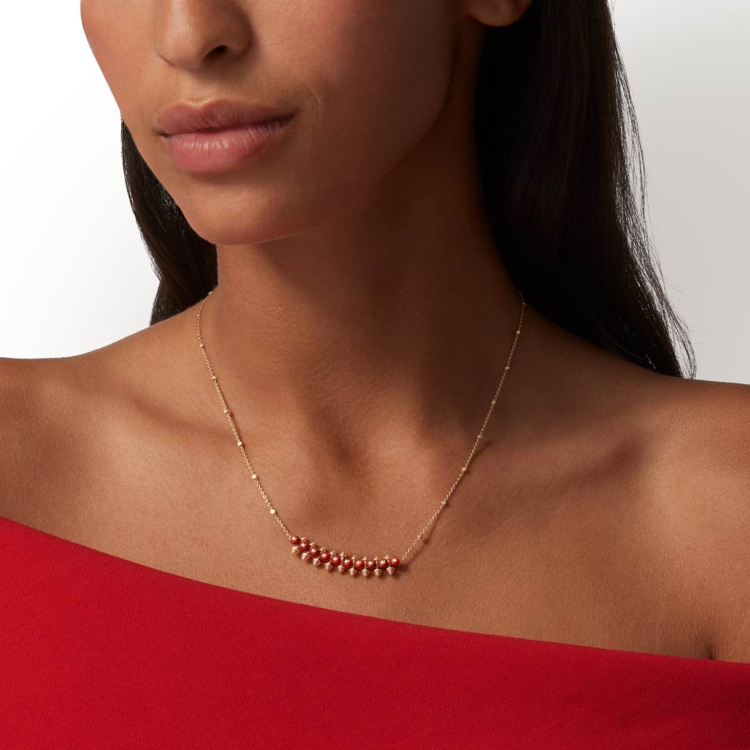 Clash de Cartier吊坠项链，玛瑙 18K玫瑰金