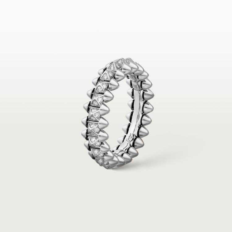 Clash de Cartier戒指，小号款，铺镶钻石 18K白金
