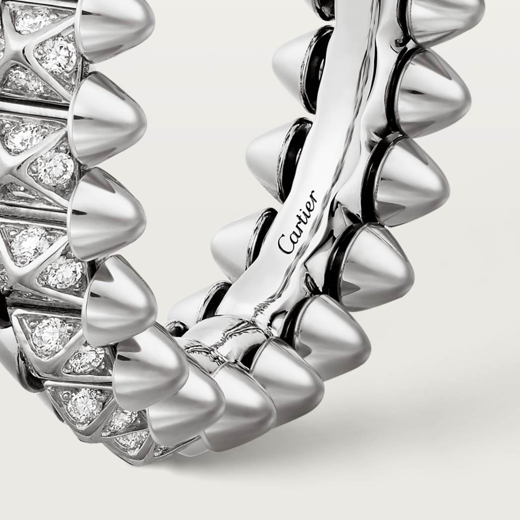 Clash de Cartier戒指，小号款，铺镶钻石 18K白金